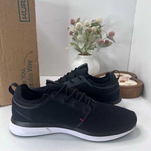 Kuru Atom Walking Comfort Sneaker Jet Black/White/Fire Red Men 12.5 Medium NWB main image 5
